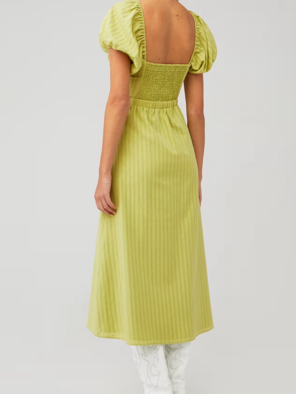 Show Me Your Mumu GABRIELLE TIE DRESS in Pear Small - Picture 2 of 9